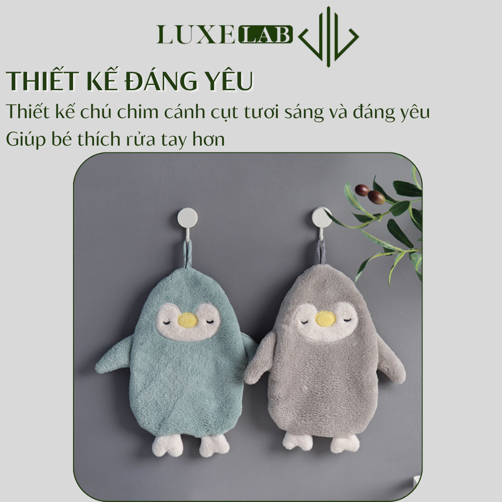 Khăn Lau Tay Nhà Bếp Thấm Hút Tốt, Nhanh Khô Hình Chim Cánh Cụt Xinh Xắn LUXELAB 11478