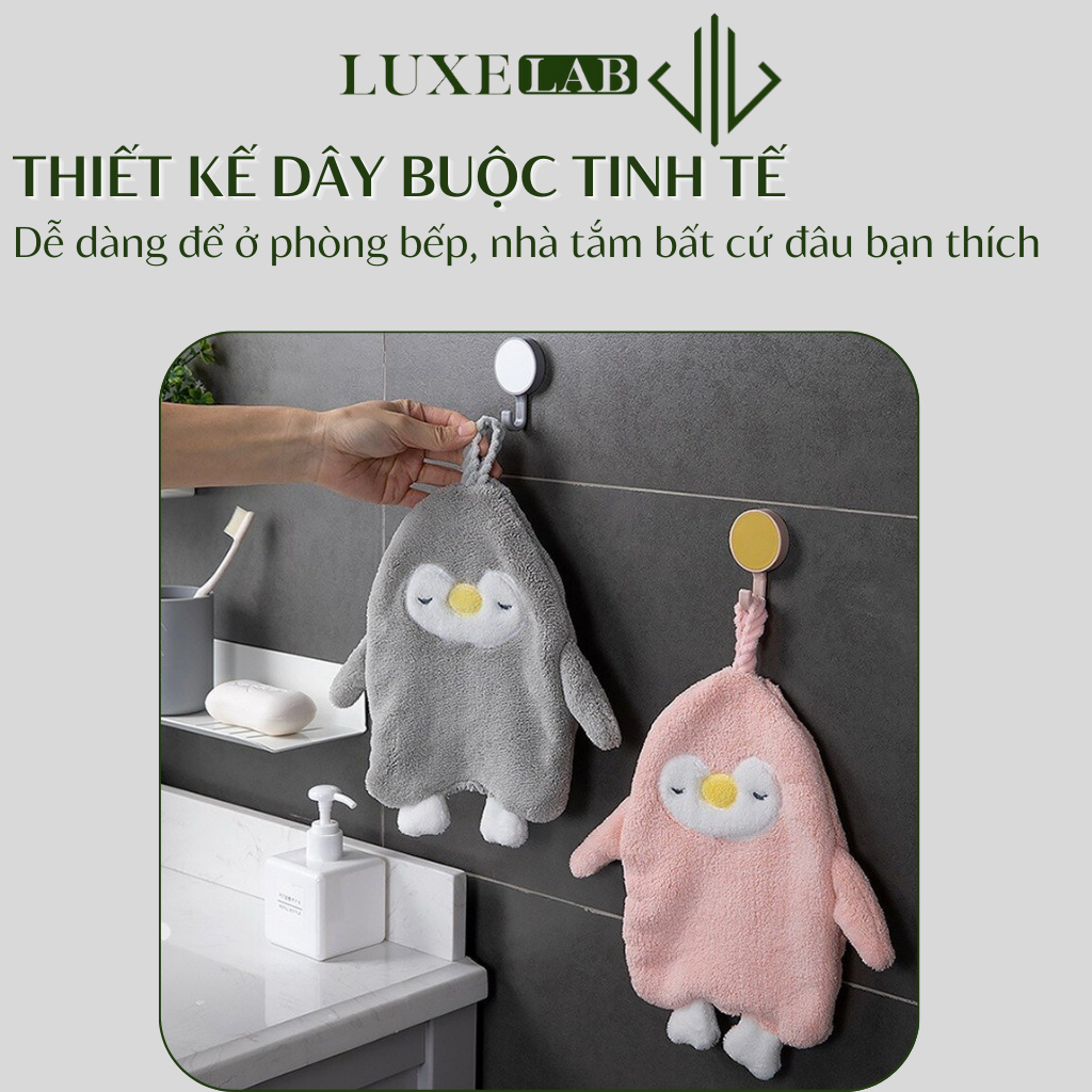 Khăn Lau Tay Nhà Bếp Thấm Hút Tốt, Nhanh Khô Hình Chim Cánh Cụt Xinh Xắn LUXELAB 11478