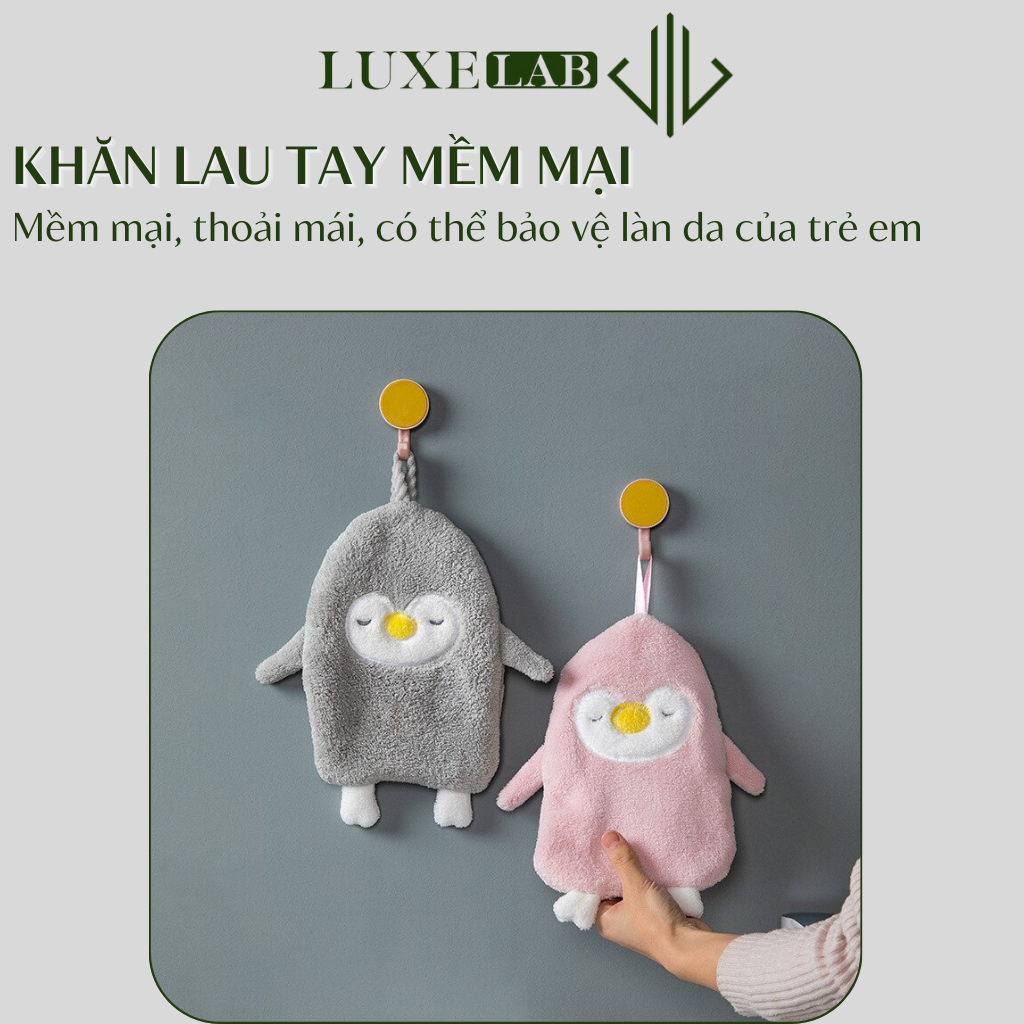 Khăn Lau Tay Nhà Bếp Thấm Hút Tốt, Nhanh Khô Hình Chim Cánh Cụt Xinh Xắn LUXELAB 11478
