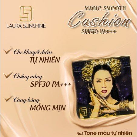 Phấn nước siêu mịn Nhật Kim Anh - Cushion laura sunshine Magic Smooth SPF30 PA+++