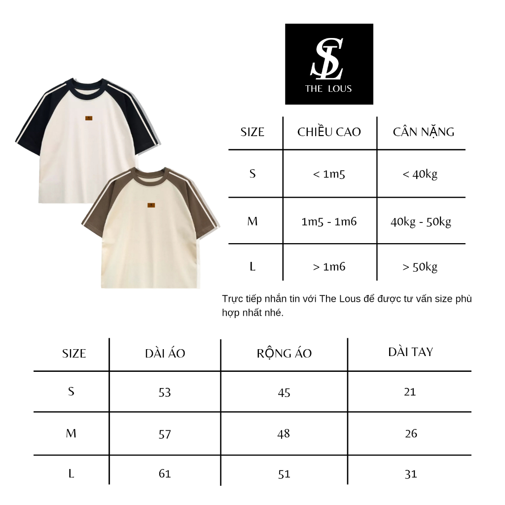 Áo thun baby tee The Lous áo phông raglan nam nữ phối sọc vai