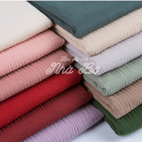 Vải Xô Muslin 1 Màu Mát Mẻ Thấm Hút Mồ Hôi May Váy Áo Đồ Sơ Sinh Cho Bé