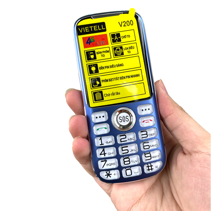 Điện thoại người già Vietell V200 - Phím to - Màn hình lớn - Mới nguyên hộp