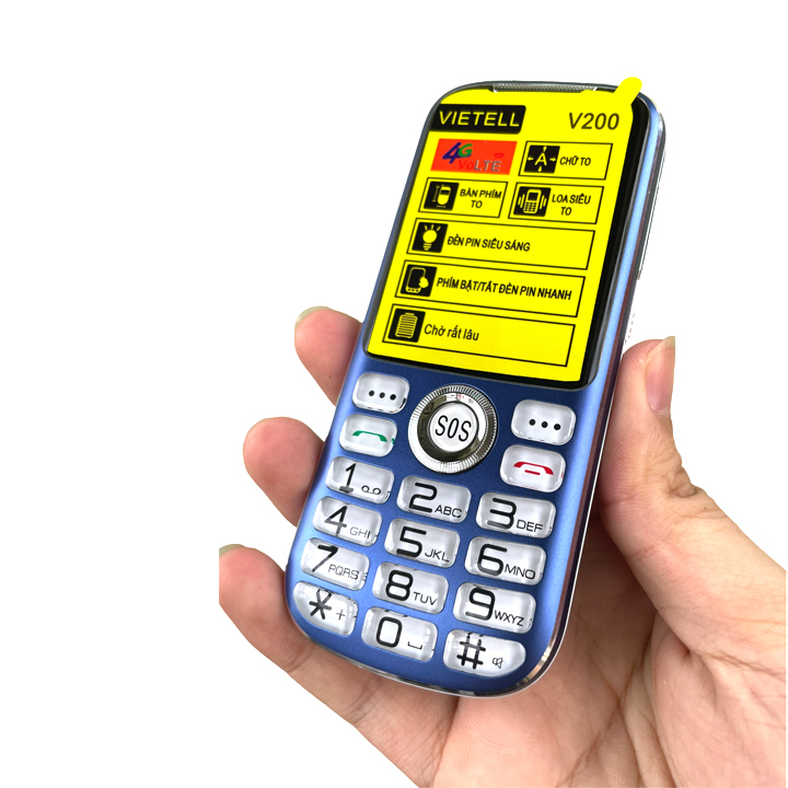 Điện thoại người già Vietell V200 - Phím to - Màn hình lớn - Mới nguyên hộp