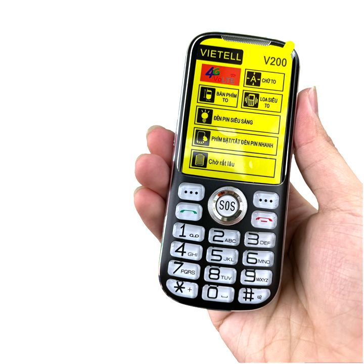 Điện thoại người già Vietell V200 - Phím to - Màn hình lớn - Mới nguyên hộp