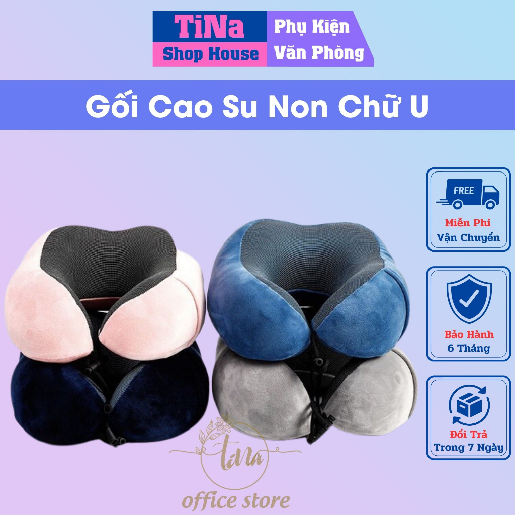 - Gối Kê Cổ Cao Su Êm Ái, Gối Đệm Cổ Văn Phòng Có Dây Kéo Chắc Chắn