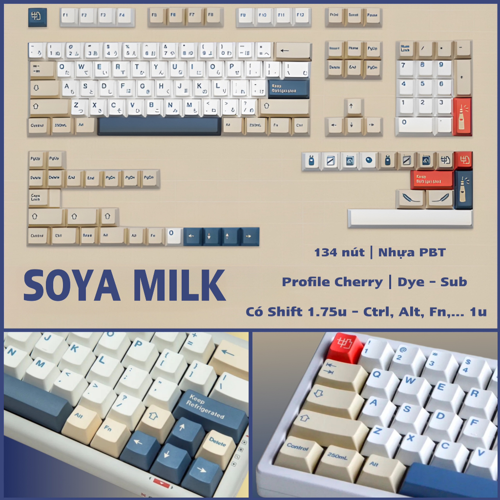 Keycap GMK SoyaMilk nhựa PBT cao cấp in Dye Sub (Chỉ có bộ nút phím, không bao gồm bàn phím) | BigBuy360 - bigbuy360.vn