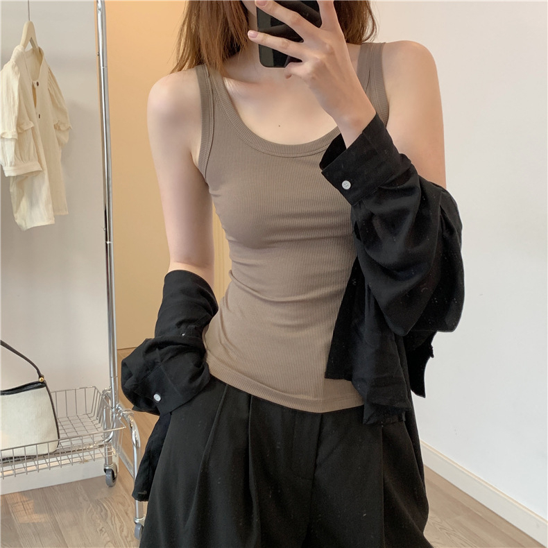 Áo ba lỗ nữ ôm body dáng dài Trendy, Áo thun nữ sát nách cổ tròn chất liệu thun tăm mã A020