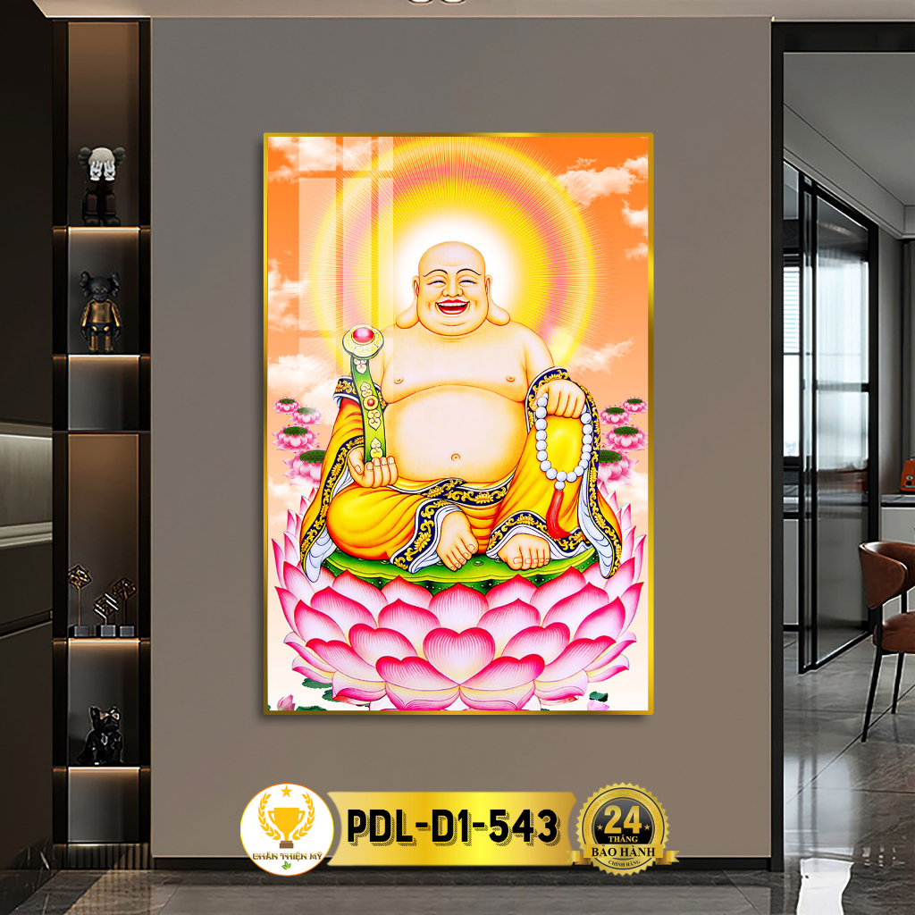 Tranh Phật Treo Tường Tráng Gương Phật Di Lặc CHÂN THIỆN MỸ, Quà Tặng, Trang Trí Phòng Thờ PDL-D1-543