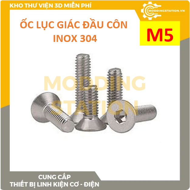 Bu lông lục giác chìm đầu bằng inox 304 size M5x6, 8, 10, 12, 14, 16, 18, 20, 25, 30, 35, 40, 45, 50, 55, 60, 65, 70, 75