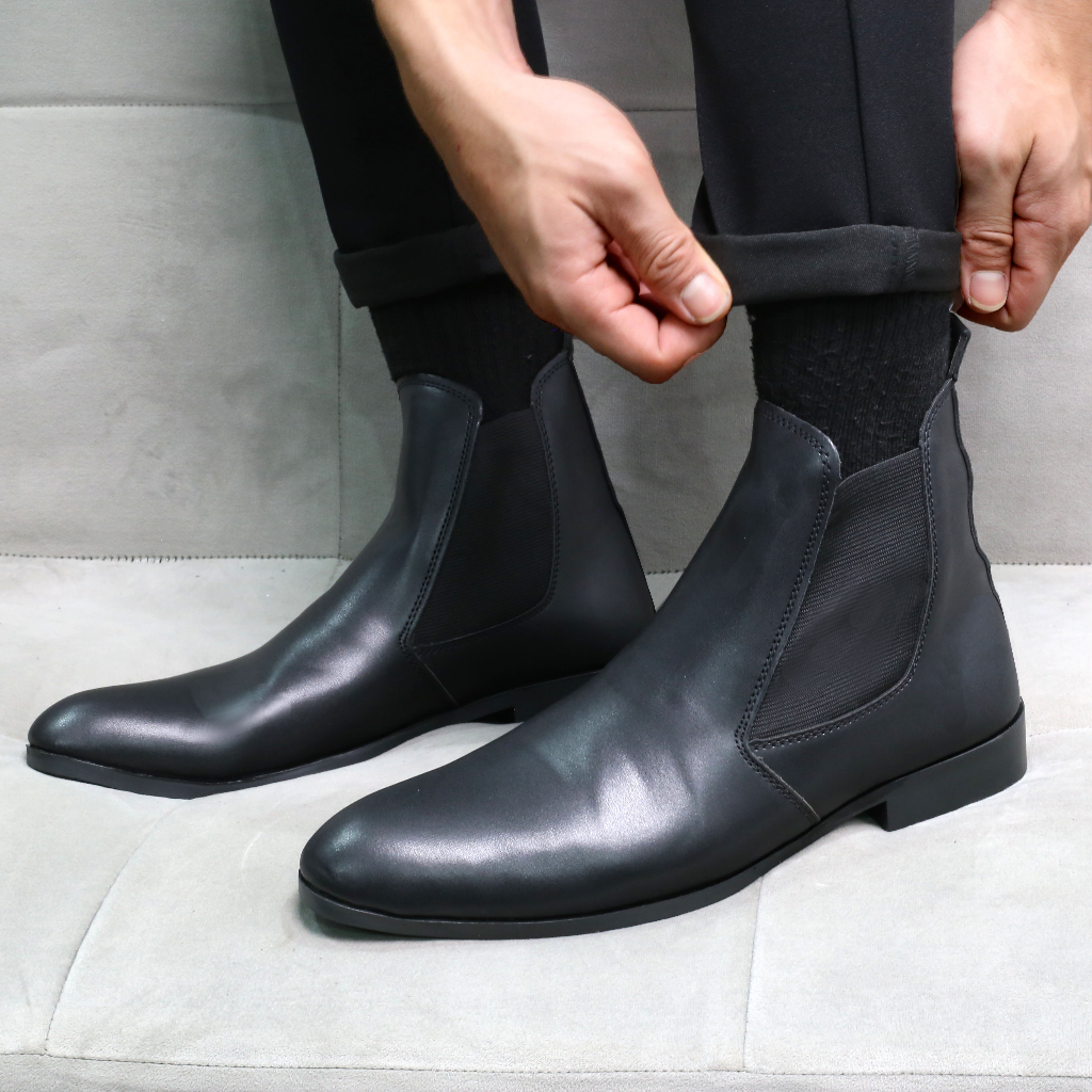 Giày Chelsea Boots nam đế khâu da chống nhăn gãy SL1071 StarLord