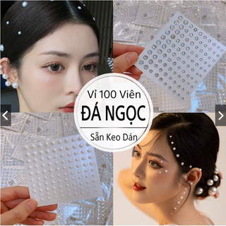 Đá dán mặt có keo sẵn đủ màu nhiều kích cỡ miếng đính đá cho mắt, mặt, body, tóc dùng trong trang điểm