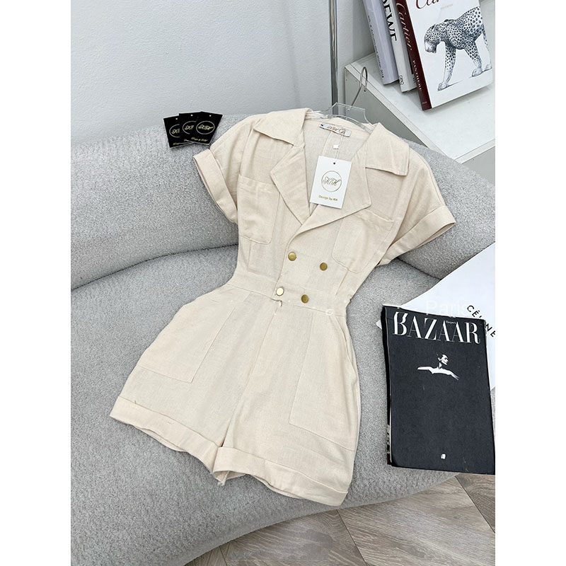 Jumpsuit Short Cổ Vest Tay Ngắn Hàng Quảng Châu JS0017 - Lolla Fashion