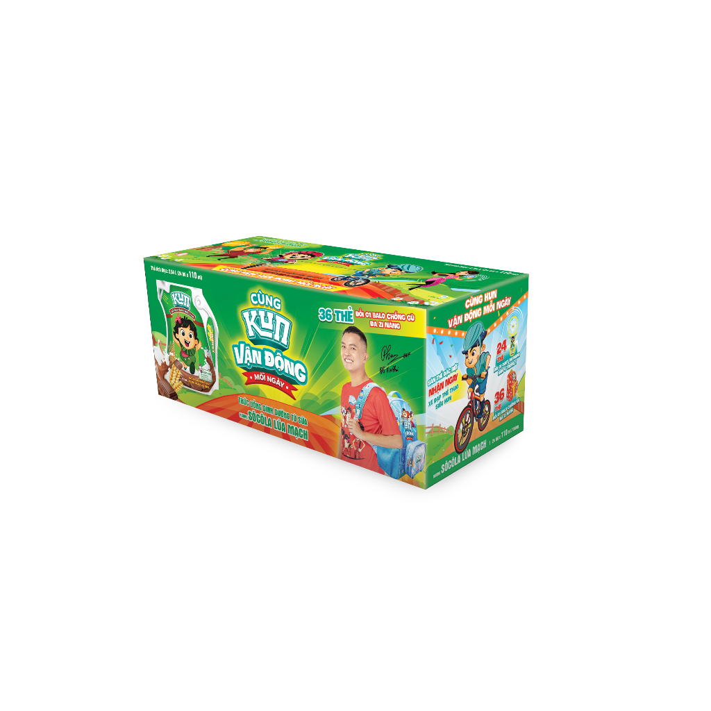 Kun socola lúa mạch thùng 24 túi x110ml