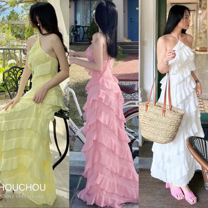 ĐẦM MIDI TẦNG BÈO CỔ YẾM