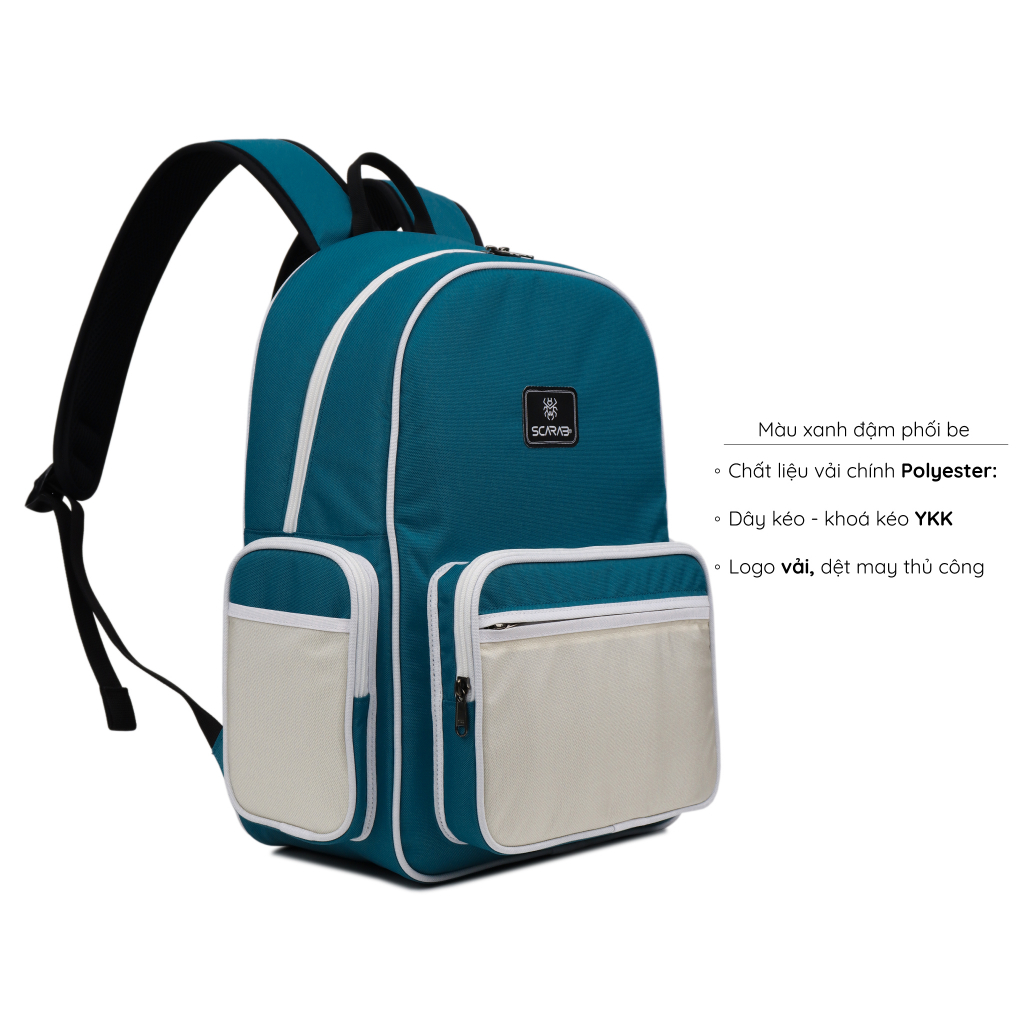 Scarab Estate Backpack Unisex - Balo Đi Học Thời Trang, Đựng Vừa Laptop 15,6inch(mỏng)