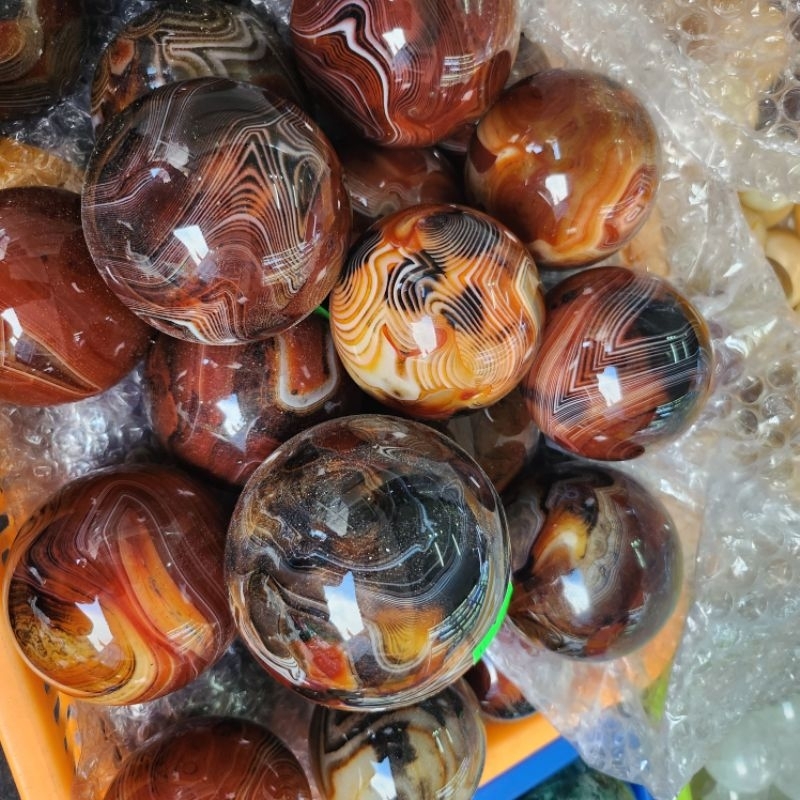 Bi cầu đá mã não madagascar hàng tự nhiên