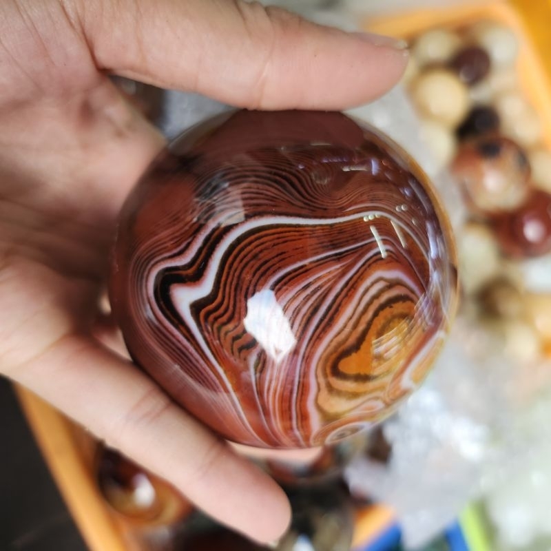 Bi cầu đá mã não madagascar hàng tự nhiên