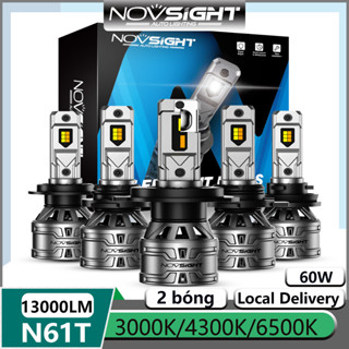 2 Bóng 3 Màu Đèn Pha LED Novsight N61T 9005 9006 H4 H7 H11 Đèn LED Cho Đèn Sương Mù Chùm Cao/Chùm Thấp 60W 13000LM 6500K 4300K ​​3000K Cắm Và Chạy