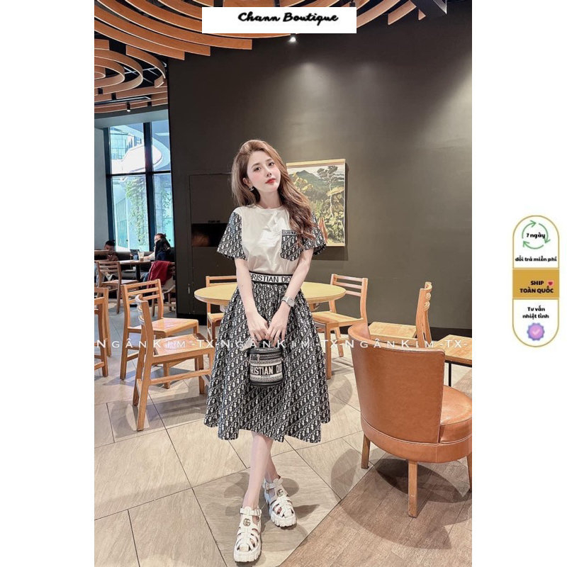 SET BỘ D.O ÁO MIX CHÂN VÁY SANG CHẢNH