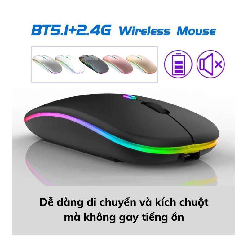 Chuột Máy Tính Nami Kết Nối Bluetooth Không Dây Có Đèn Led