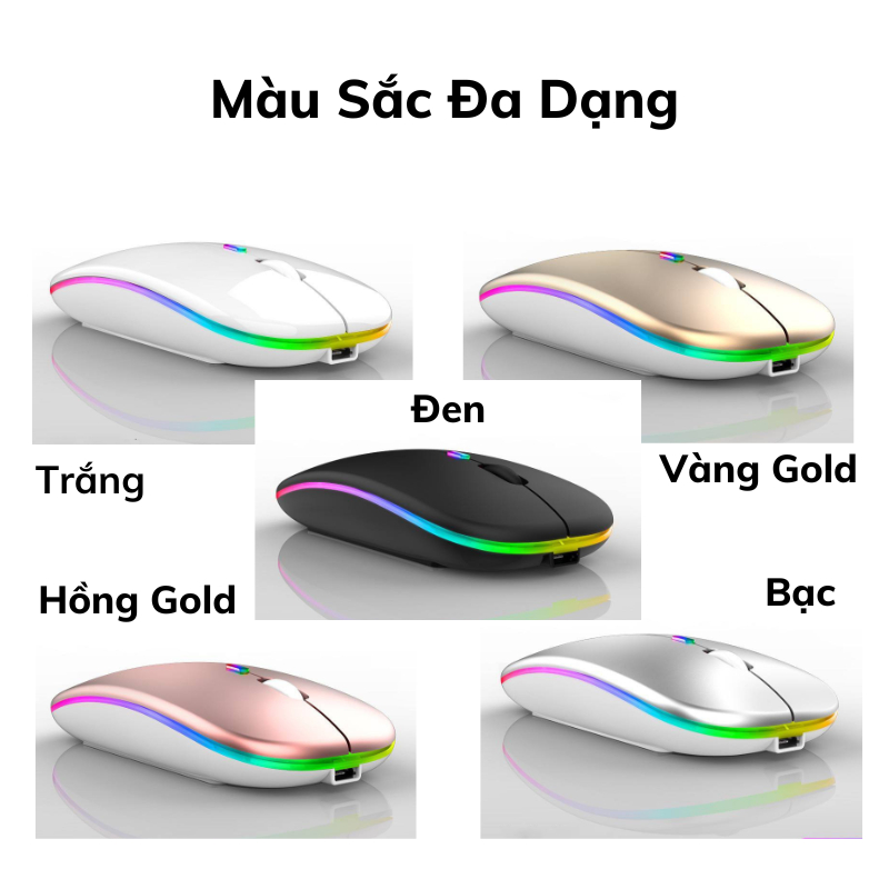 Chuột Máy Tính Nami Kết Nối Bluetooth Không Dây Có Đèn Led