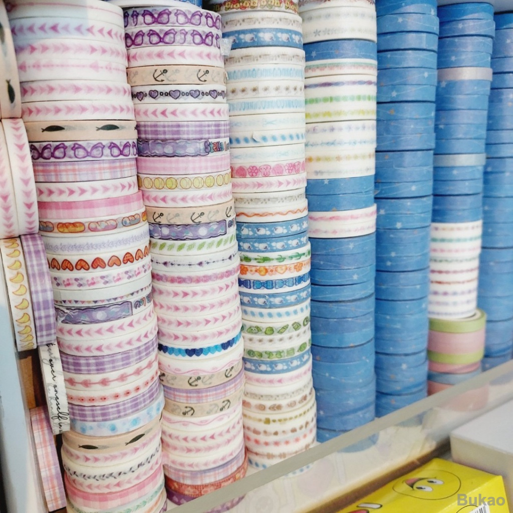 Lốc 10 cuộn washi tape 5mm x 2m trang trí nhiều chủ đề siêu xinh làm bullet jounal giá rẻ, mua washi giá sỉ trang trí