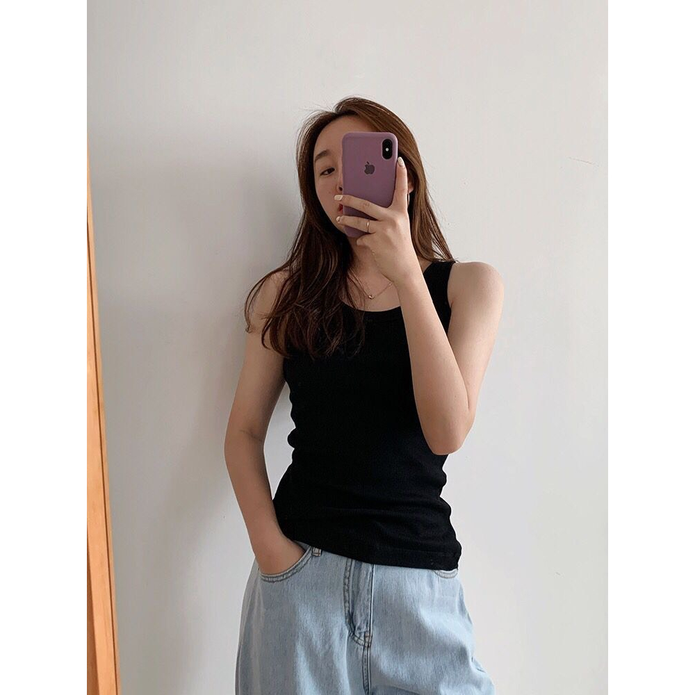 Áo thun 3 lỗ sát nách Trendy, Áo tanktop dáng dài nữ không tay chất thun borip thấm hút mồ hôi mèm mát AD08