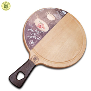 Thớt Gỗ Beech Tròn Tay Cầm Loại Lớn T400 ( 40 x 28.5 x 2 cm ) - Đồ Dùng Nhà Bếp Bằng Gỗ Thương Hiệu Trường Sơn