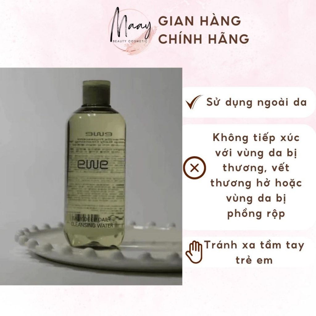 Nước Tẩy Trang EWE PERILLA FRUTESCENS EASY DEEP DAILY CLEANSING WATER YGCW300 300ml làm sạch sâu bụi bẩn, lớp trang điểm