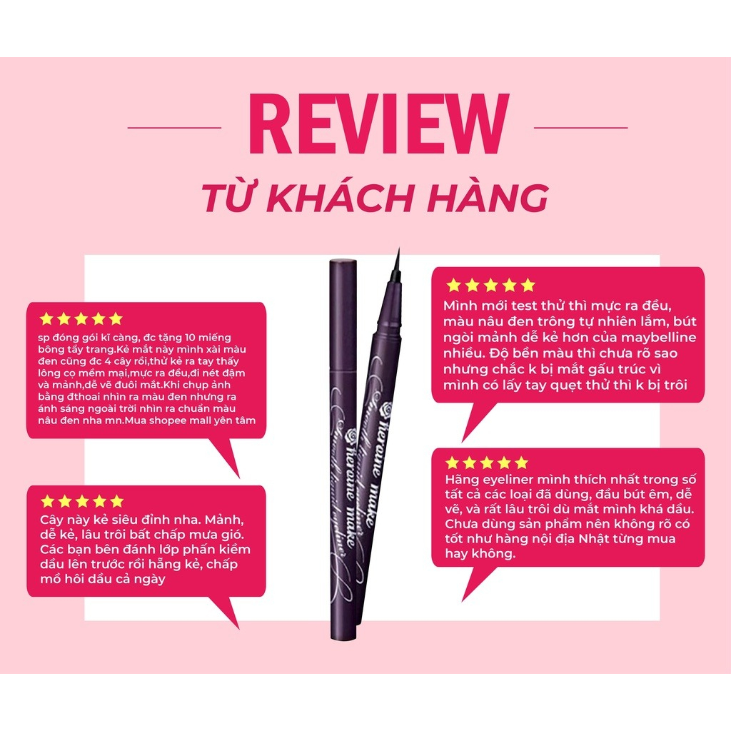 Bút kẻ mắt nước KISSME Heroine Make Smooth Liquid Eyeliner Super Keep siêu mượt không trôi 6 nét mảnh 0.1mm