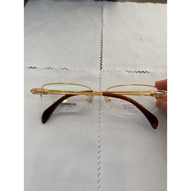 Gọng kính nam Titanium mạ vàng Meilanmengdi 54-18-140