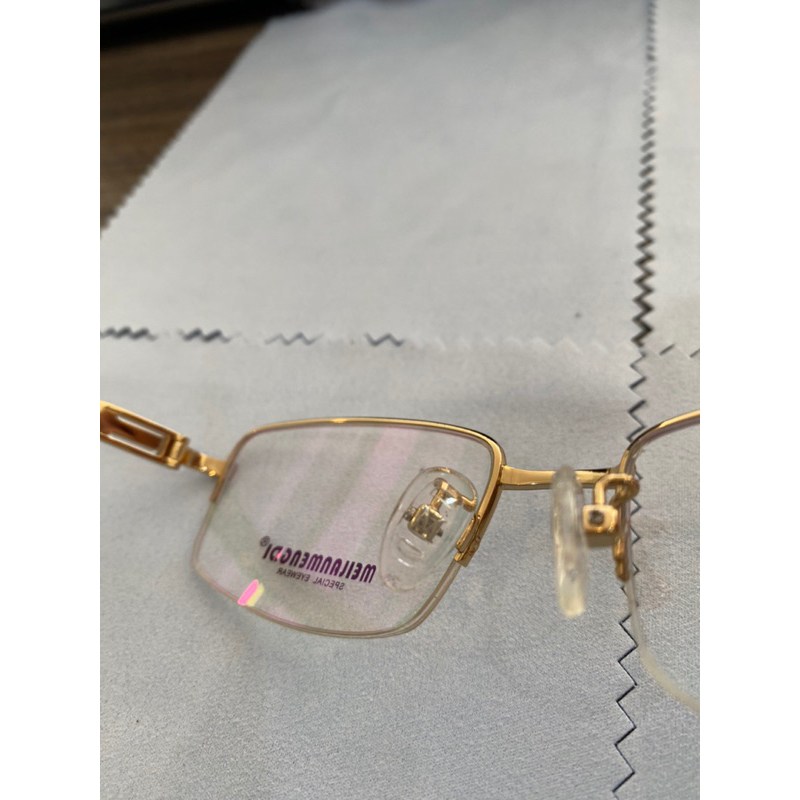 Gọng kính nam Titanium mạ vàng Meilanmengdi 54-18-140