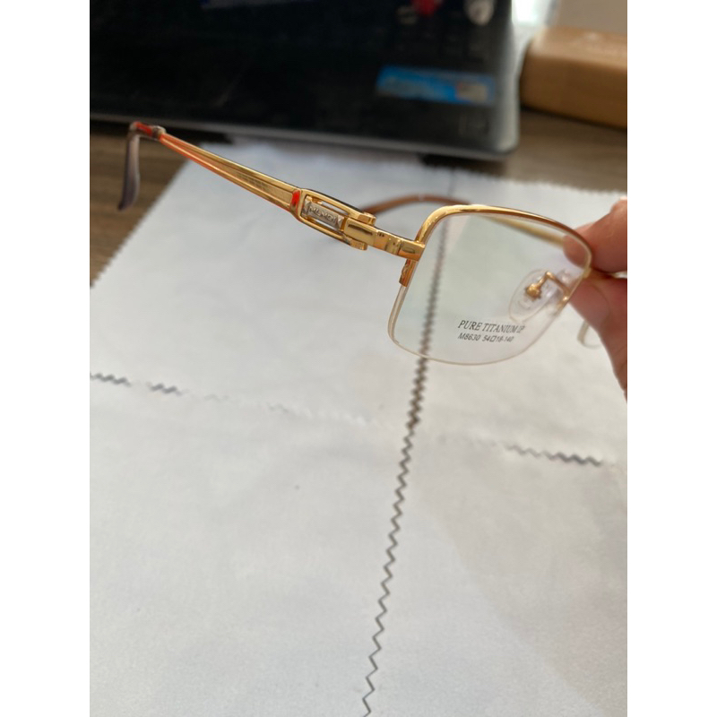 Gọng kính nam Titanium mạ vàng Meilanmengdi 54-18-140