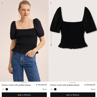 Áo cổ vuông Mango Auth vợt sale
