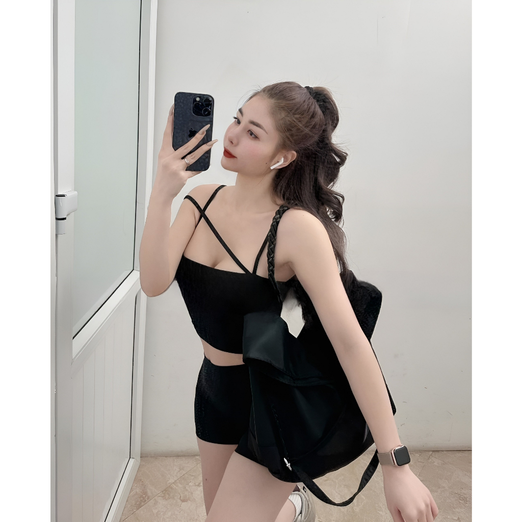 Áo Bra tập Gym Yoga Lulu  Tôn Dáng, Sexy Quyến Rũ  dây chéo vắt qua ngực mặc 2 kiểu 5Am Store