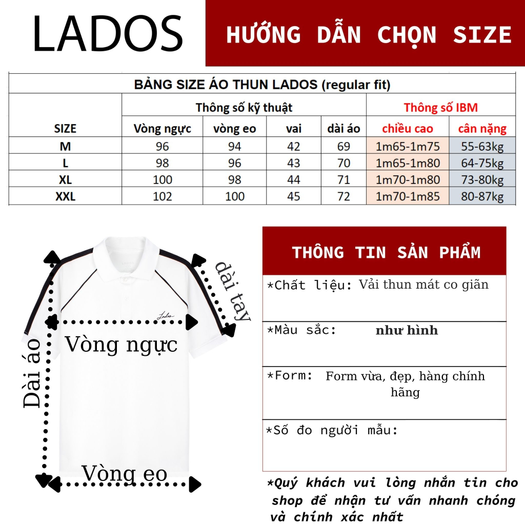 Áo thun có cổ nam polo phối tay cao cấp LADOS-9135 vải thoáng mát, thấm hút tốt, thời trang