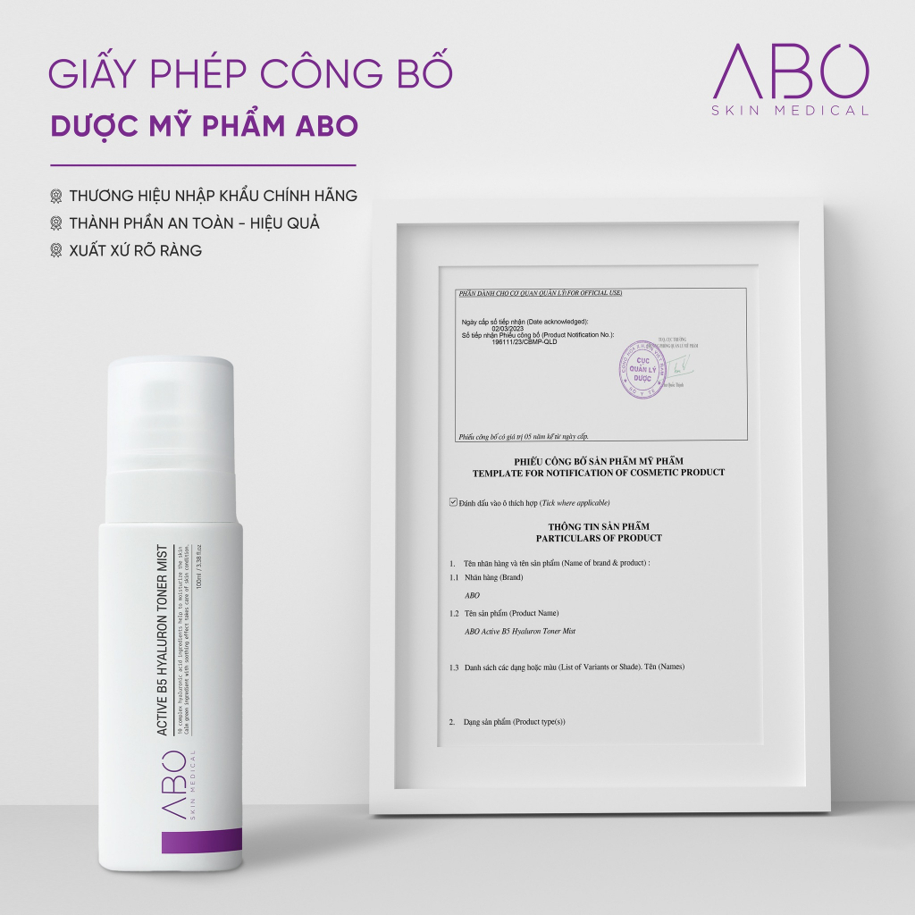 Xịt khoáng dưỡng ẩm ABO - Giúp cấp ẩm, căng bóng da, làm dịu da và thu nhỏ lỗ chân lông 100ml - USOLAB