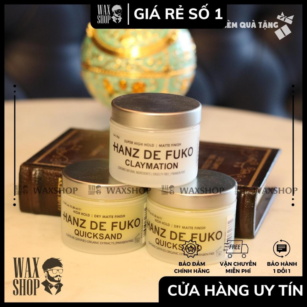 Sáp Vuốt Tóc Nam Cao Cấp Quicksand - Hanz De Fuko - Hàng Chính Hãng - Bảo Hành 180 Ngày - Kèm Quà Tặng - Waxshop