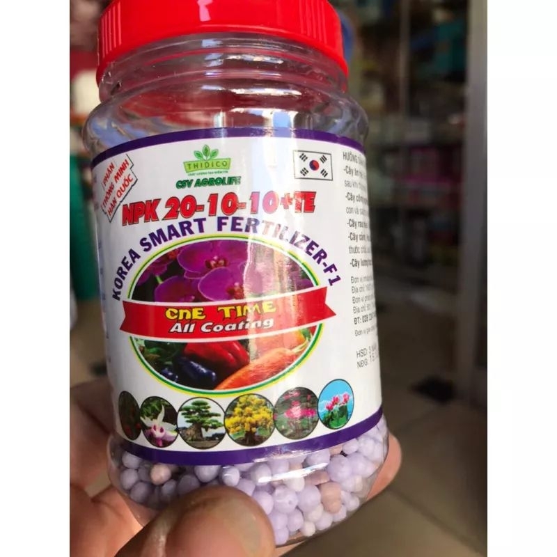 Phân tan chậm thông minh Hàn quốc 20 10 10 + TE chuyên hoa lan, cây kiểng, rau màu.