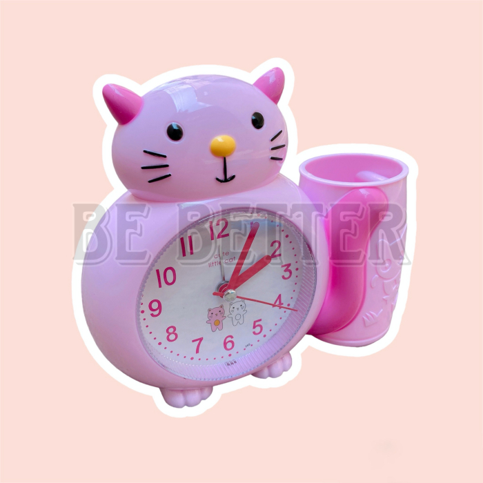 Đồng Hồ Báo Thức Hình Mèo Ngộ Nghĩnh Có Ống Đựng Bút Viết - Mới 100% 𝑩𝒆 𝑩𝒆𝒕𝒕𝒆𝒓