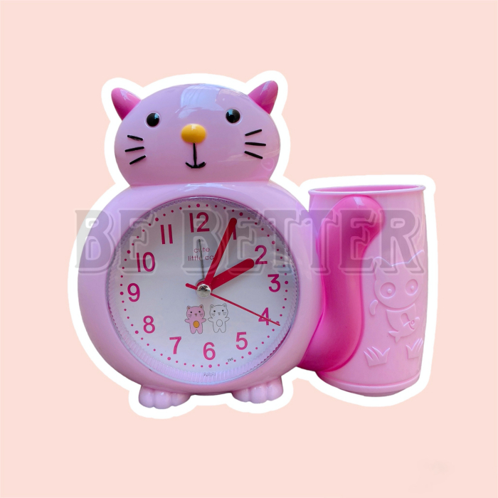Đồng Hồ Báo Thức Hình Mèo Ngộ Nghĩnh Có Ống Đựng Bút Viết - Mới 100% 𝑩𝒆 𝑩𝒆𝒕𝒕𝒆𝒓