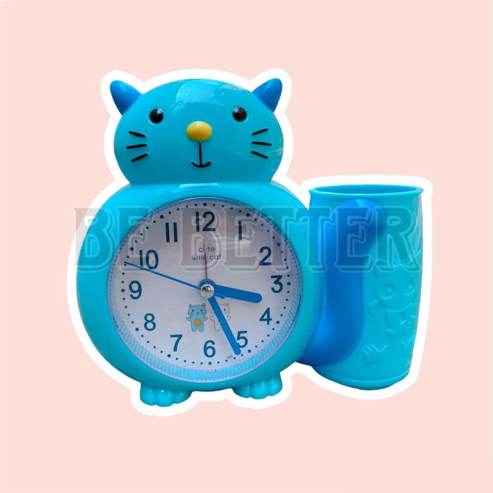 Đồng Hồ Báo Thức Hình Mèo Ngộ Nghĩnh Có Ống Đựng Bút Viết - Mới 100% 𝑩𝒆 𝑩𝒆𝒕𝒕𝒆𝒓