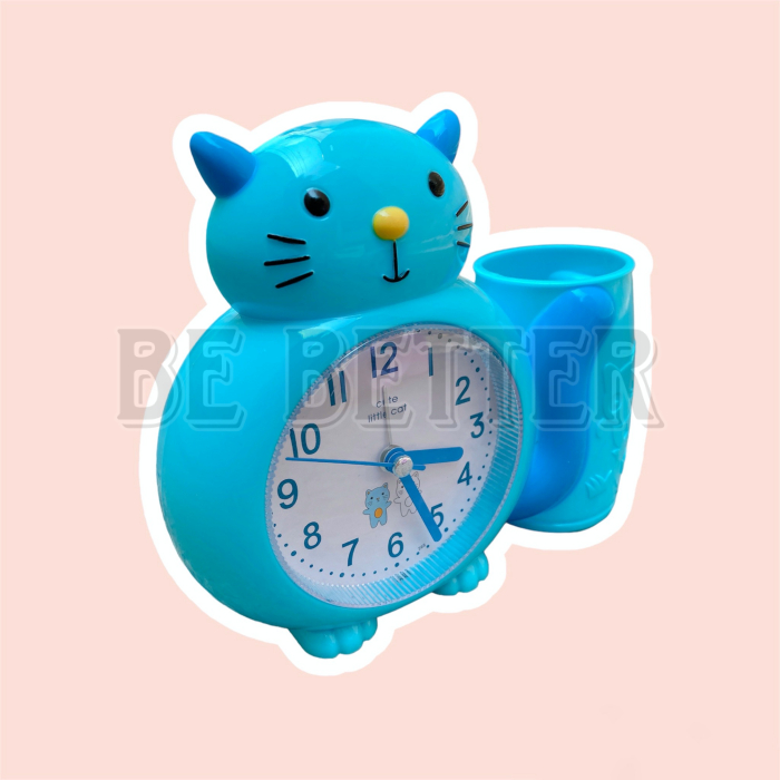 Đồng Hồ Báo Thức Hình Mèo Ngộ Nghĩnh Có Ống Đựng Bút Viết - Mới 100% 𝑩𝒆 𝑩𝒆𝒕𝒕𝒆𝒓