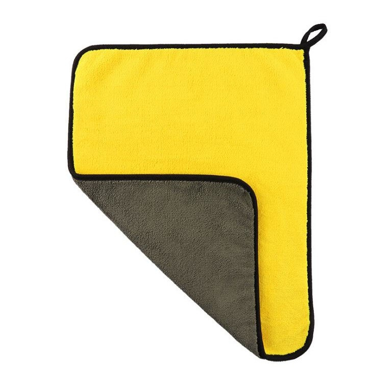 Khăn Lau Xe Ô Tô – Khăn Microfiber Lau Xe Hơi Màu Vàng 2 Lớp Siêu Thấm Hút Cực Dày Chuyên Dụng Cho Ô Tô