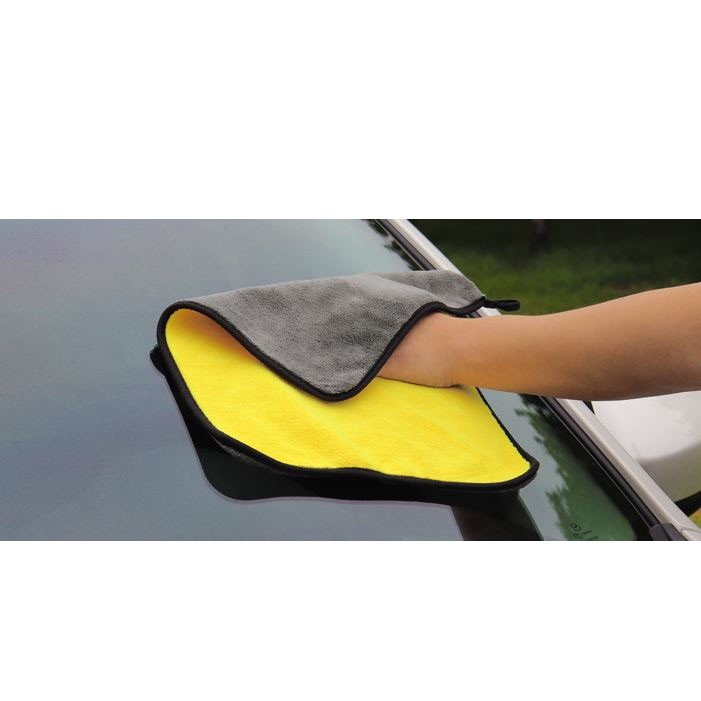 Khăn Lau Xe Ô Tô – Khăn Microfiber Lau Xe Hơi Màu Vàng 2 Lớp Siêu Thấm Hút Cực Dày Chuyên Dụng Cho Ô Tô