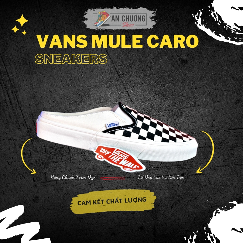 Giày Đạp Gót Mule Van Hàng Chất Lượng Tặng Túi Vải Chính Hãng