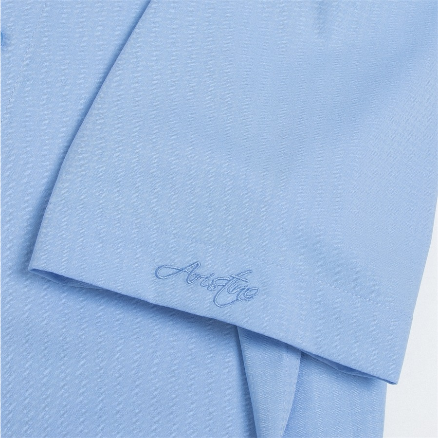 [MẪU MỚI] Áo sơ mi nam ngắn tay ARISTINO màu xanh solid đơn giản nhưng tinh tế, ấn tượng - ASSR35