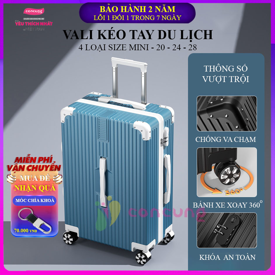 Vali kéo cao cấp du lịch khung nhôm combo 24/28 inches khoá bảo mật cao Bảo hành 2 năm lỗi 1 đổi 1 trong 7 ngày