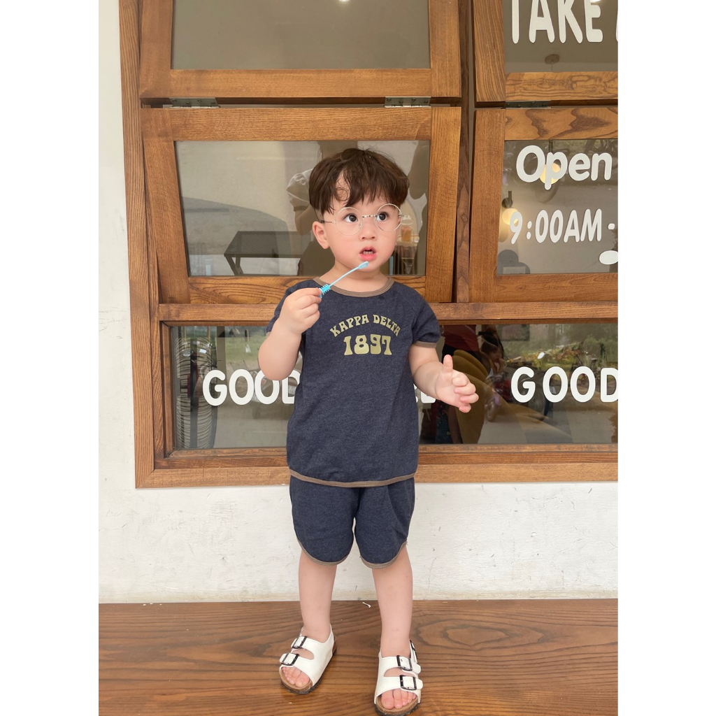 Set bộ đồ cộc tay mùa hè chất liệu cotton 100% cho bé trai/gái, bebukidsstore SB1437